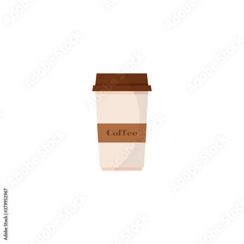 This is a cup of coffee isolated on a white background.