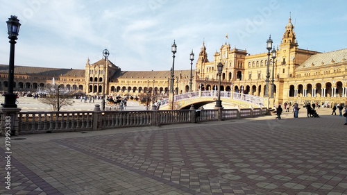 Plaza de España en la ciudad de Sevilla 