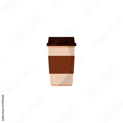 This is a cup of coffee isolated on a white background.