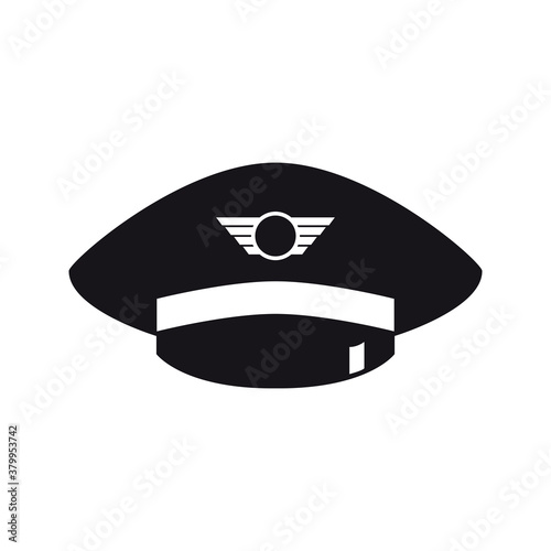 Black airline pilot hat