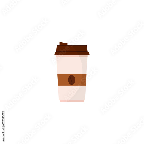 This is a cup of coffee isolated on a white background.