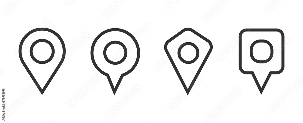 Set of location icons. Modern map markers .Vector illustration on a white background.