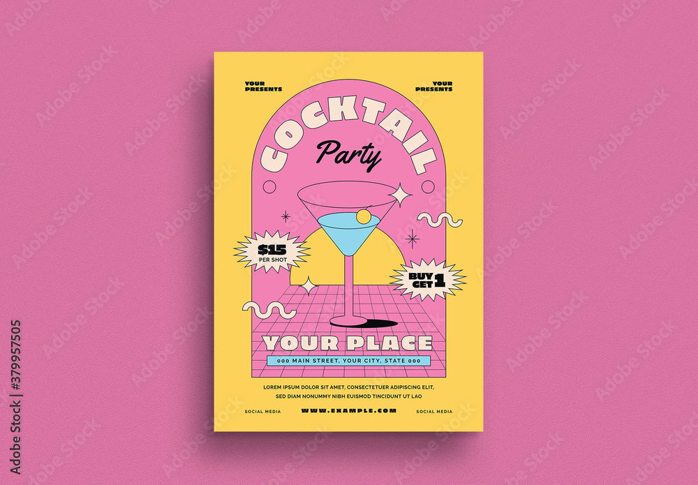 cocktail-party-flyer-layout-stock-template-adobe-stock