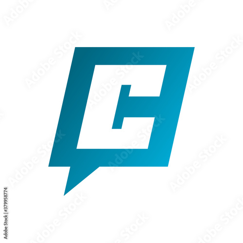 square speech bubble with a letter C inside, good for comic publisher company or any company