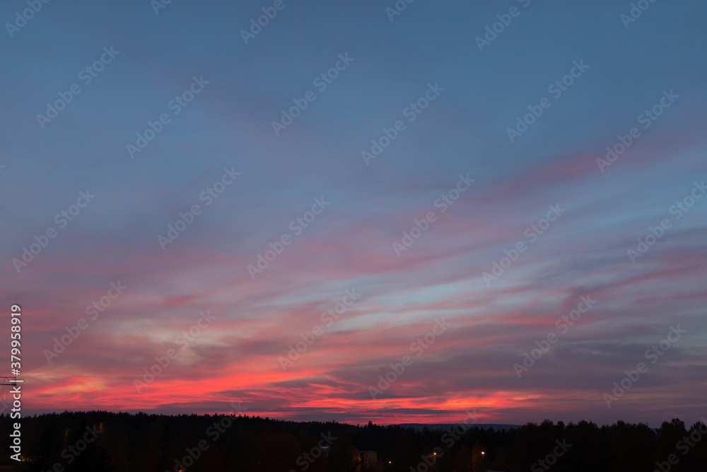 Obraz premium Red clouds sunset sky landscape