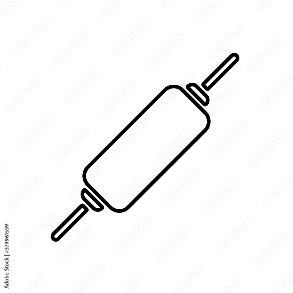 Rolling pin icon. Kitchen baker roller sign.