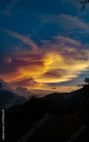 sunset in the mountain at Himachal 