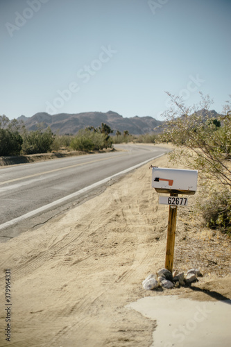 Desert Mailbox on the side of the road in Joshua Tree National Park