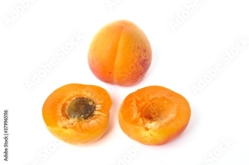 Apricot on white background