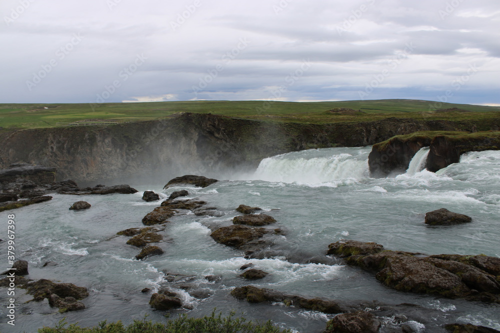 Godafoss Waterfall at Diamond Circle in North Iceland 
