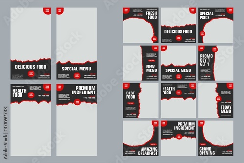 Food and drink social media post and story