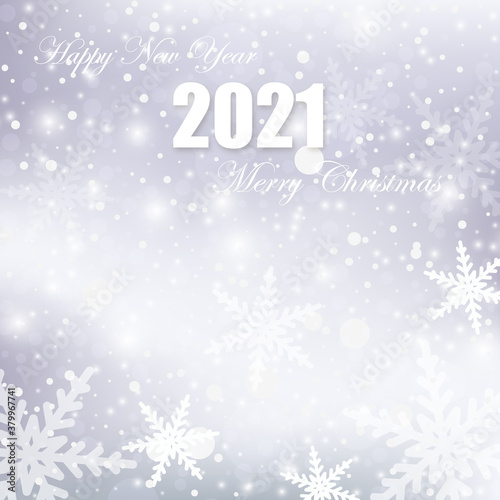 Elegant Christmas background with snowflakes and place for text. Vector Illustration.