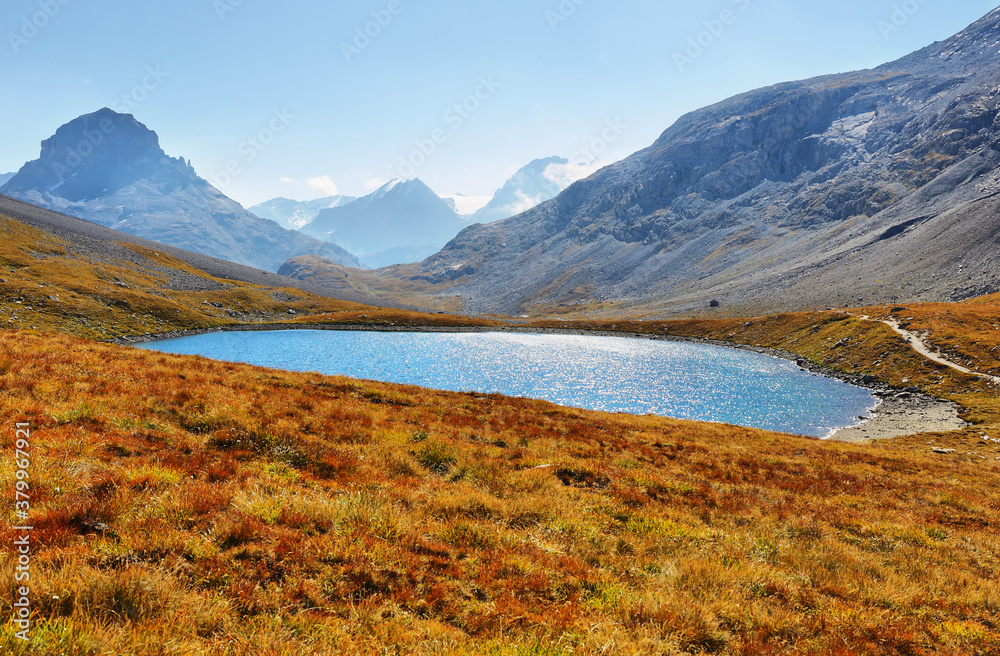 Col de la Vanoise and Rond lake in Vanoise national park, France