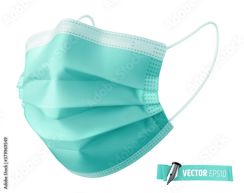 Masque chirurgical vectoriel sur fond blanc