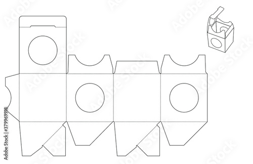 Cubo  para regalos desplegado