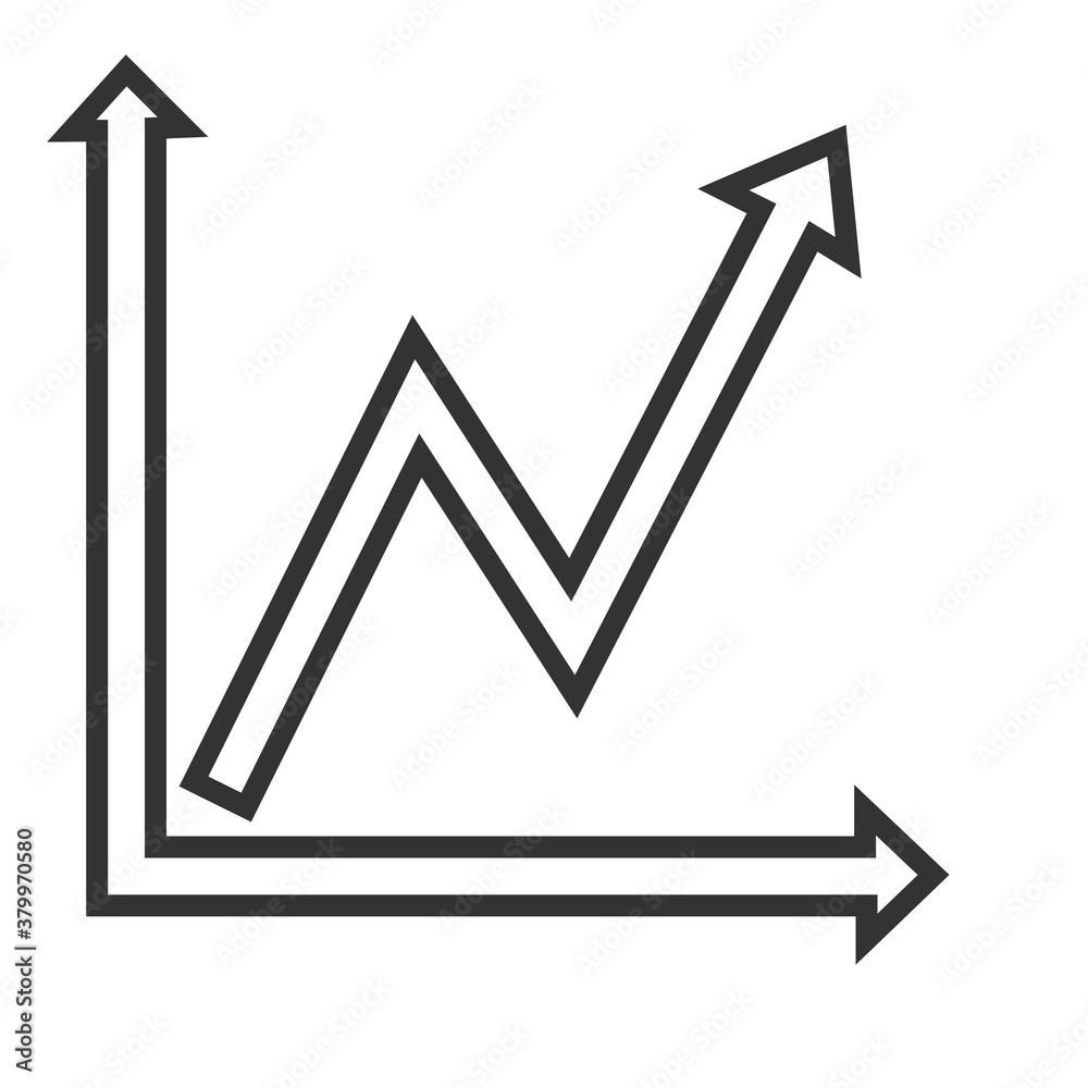 Graph of growing financial indicators linear icon. Vector icon from the business collection. Graph of growing financial indicators linear icon. Vector icon from the business collection.