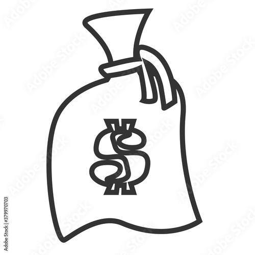 Sack with dollars linear icon. Vector icons from the business collection.