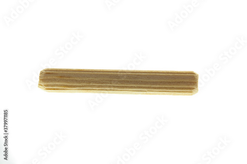 6 mm Wooden peg on white background photo