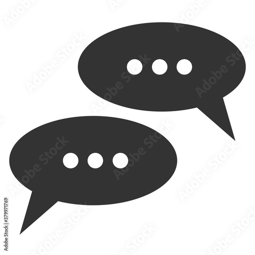 Messages on a white background. Vector flooded icon. Set of business icons.
