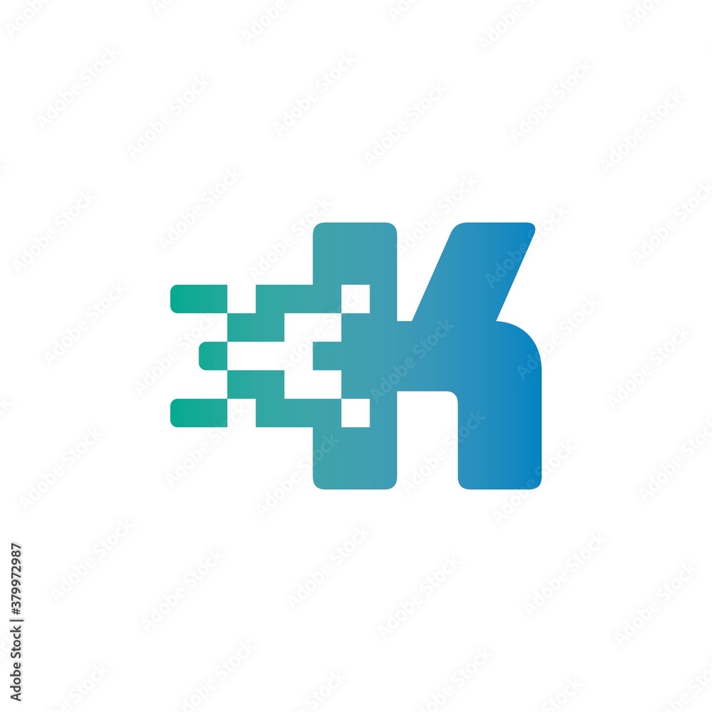 K Letter Pixel Media Technology Logo Design Template K Letter Pixel Media Technology Logo Design Template