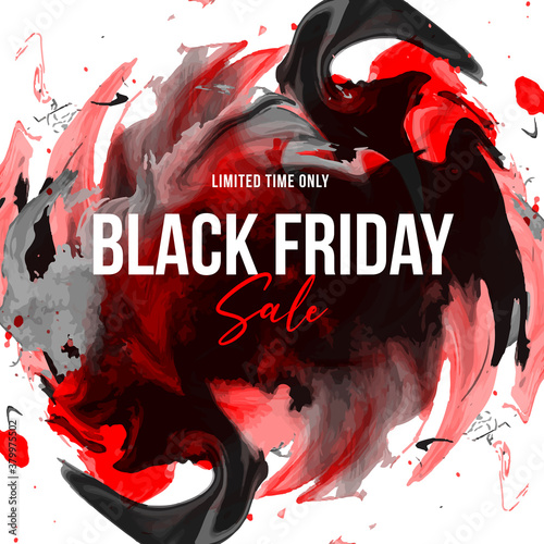 Black friday sale banner on the colorful background, abstract vector banner background