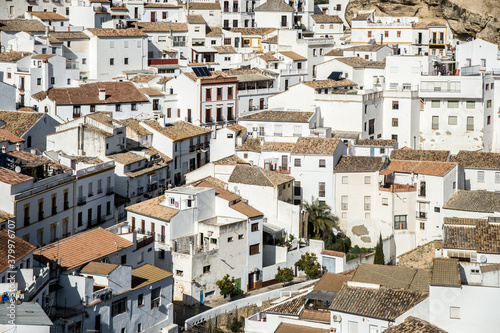View to rooftops on the village hills