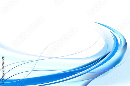 Abstract blue wavy with blurred light curved lines background. Vector, illustration, eps10.