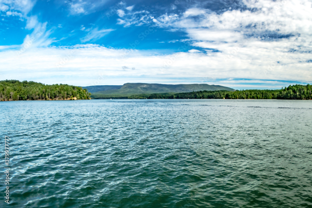 lake james and lake james state park in north carolina Stock Photo
