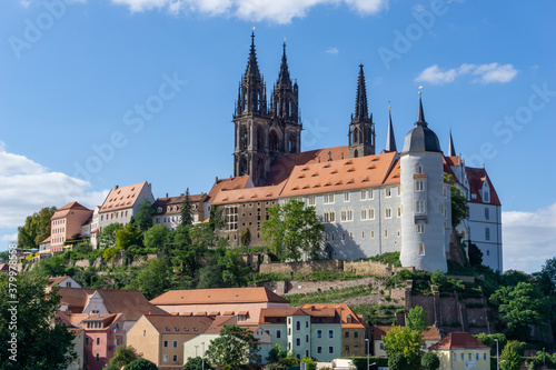 castle and cathedral in the German city of Meissen on the Elbe River © makasana photo