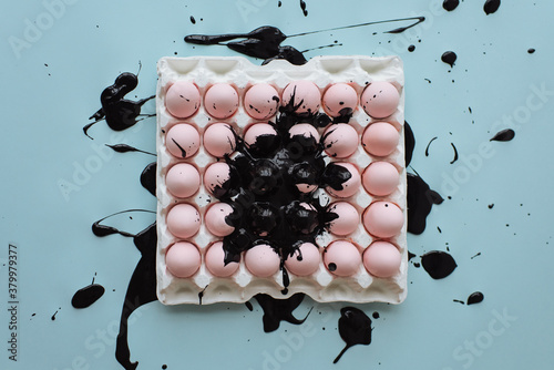 Creative composition with eggs