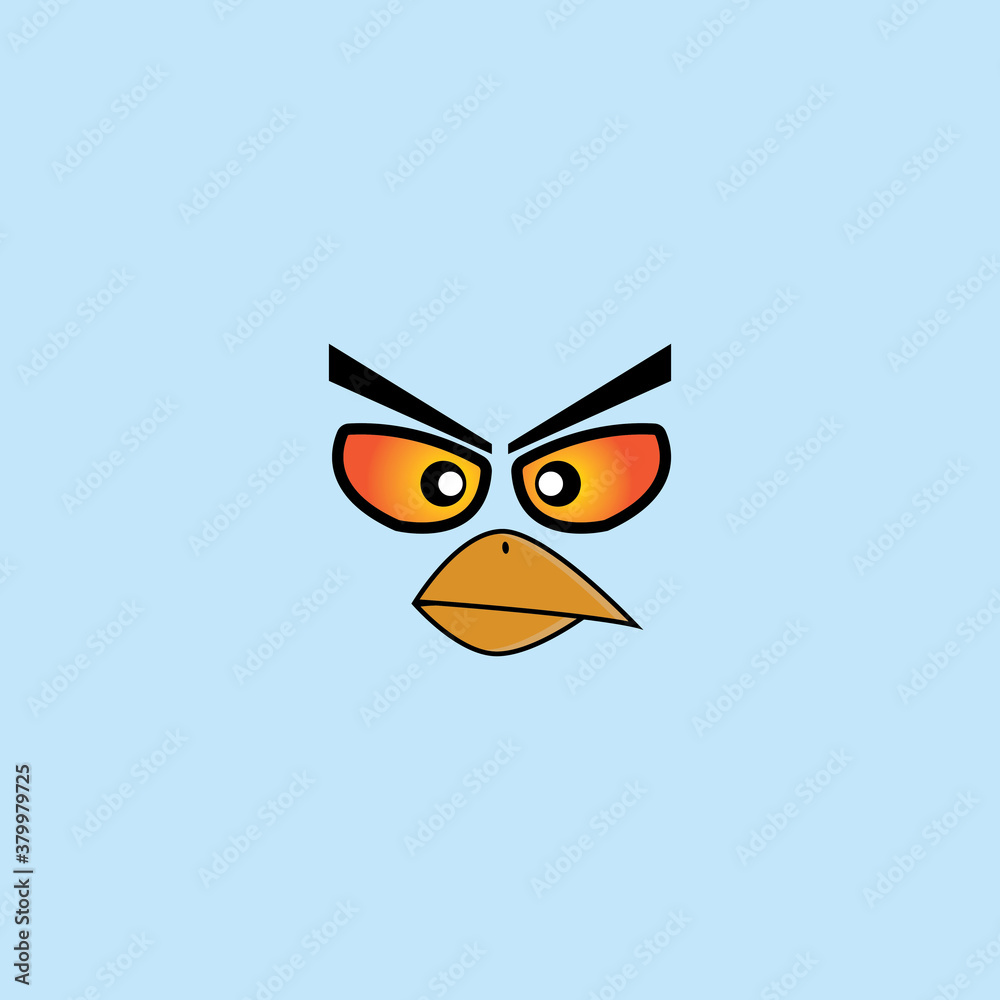 cartoon birdies face emoticon design