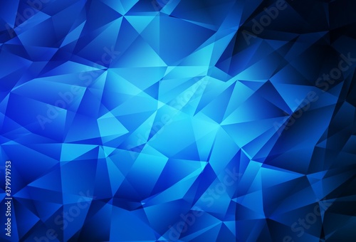Dark BLUE vector polygonal template.