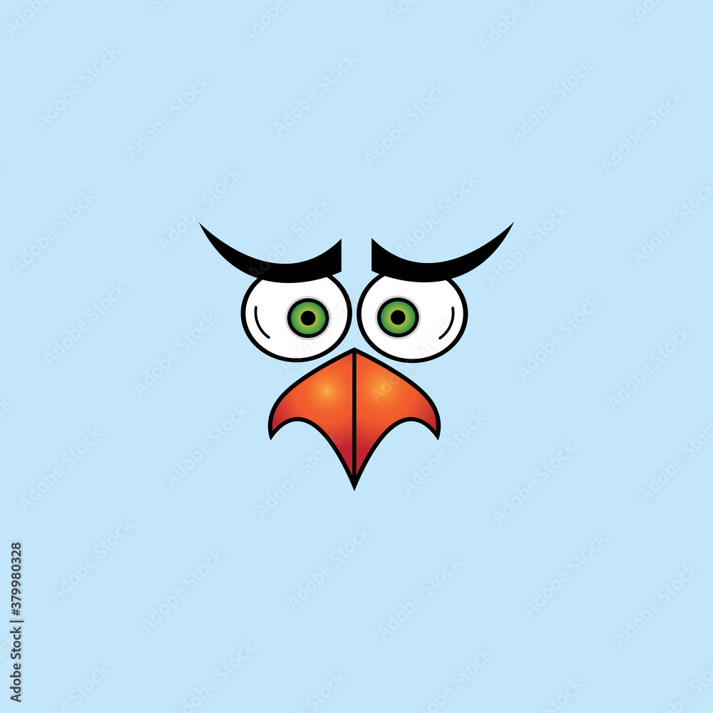 Fototapeta premium cartoon birdies face emoticon design
