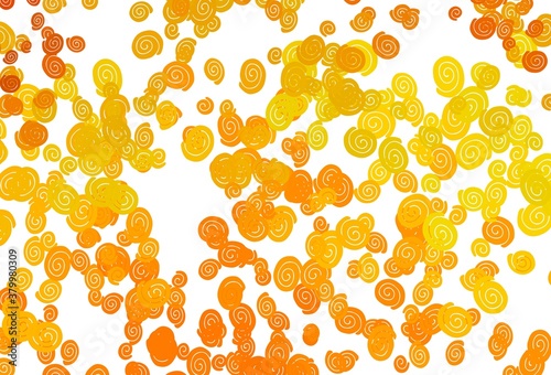 Light Orange vector pattern with bubble shapes.