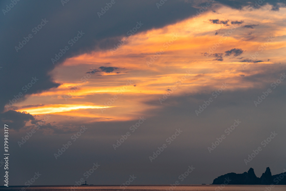 長崎県長崎市　弁天白浜から望む夕景