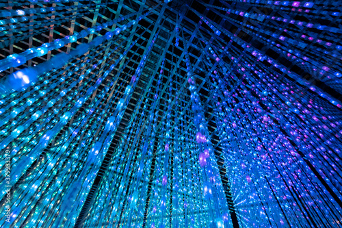 Fototapeta Naklejka Na Ścianę i Meble -  Background with lots of blue light spots
