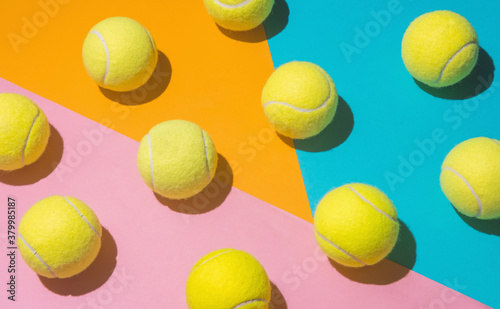 tennis balls arranged.