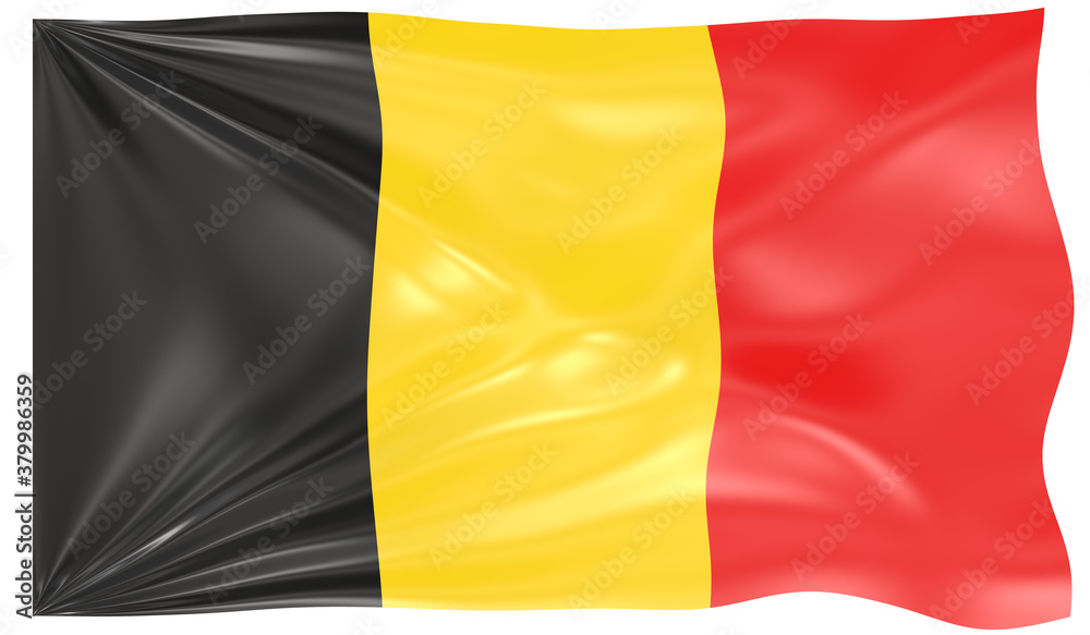 Fototapeta premium Detailed Illustration of a Waving Flag of Belgium
