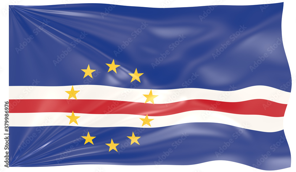 Detailed Illustration of a Waving Flag of Cape Verde Detailed Illustration of a Waving Flag of Cape Verde