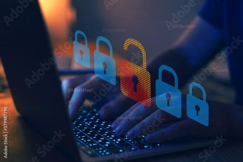 hacker attack, cyber crime concept photo
