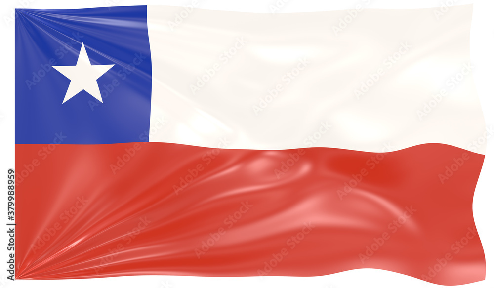 Naklejka premium Detailed Illustration of a Waving Flag of Chile