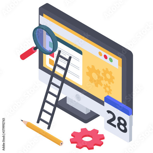 
Isometric search engine optimization design 
