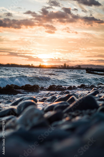 sunset on the beach in Jamaica 