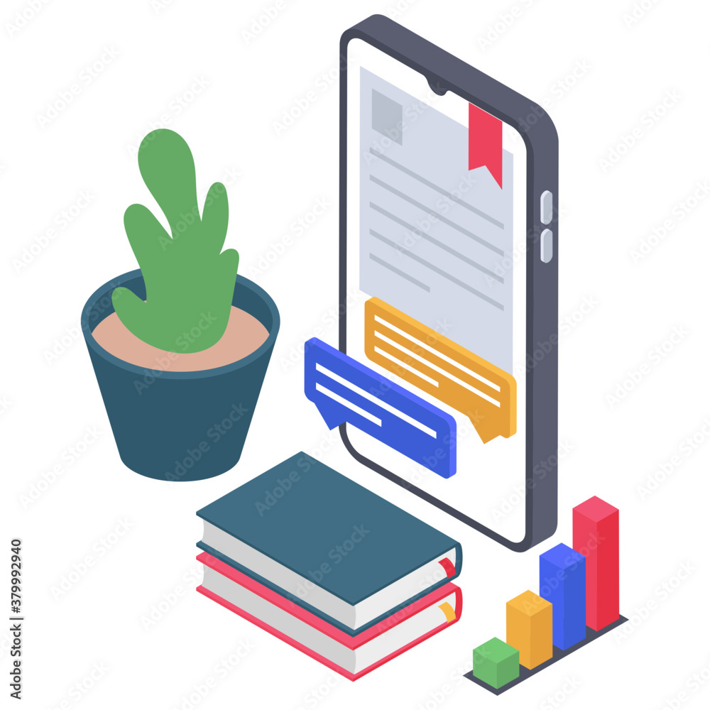 
Isometric online diploma vector design 
