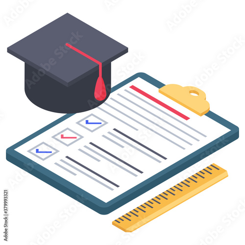 
Educational todo list in isometric design 
