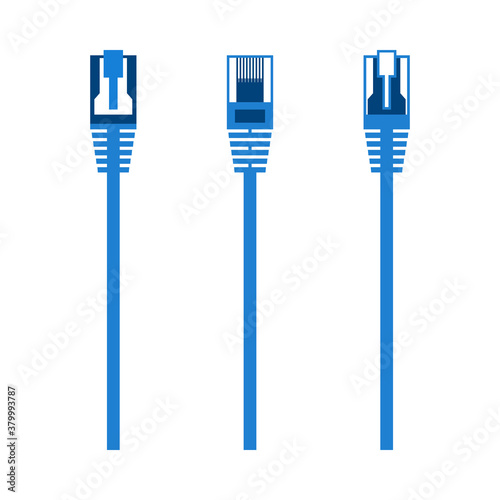 Ethernet cables CAT5 or CAT6 with RJ45 connectors for patch cable data connectivity vector