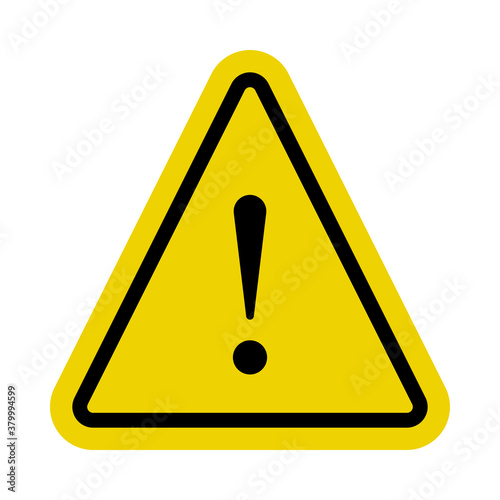 Yellow caution sign or alert symbol in vector