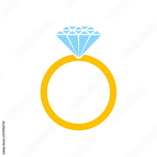 Diamond ring for engagement ring or wedding ring icon vector