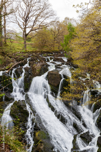 Waterfall in Wales in Spring