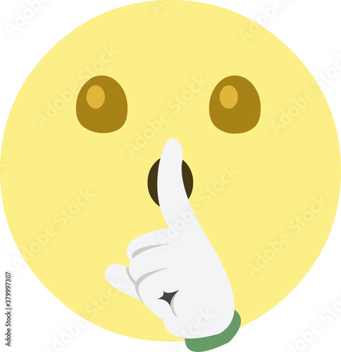 Vector illustration of silence concept emoji